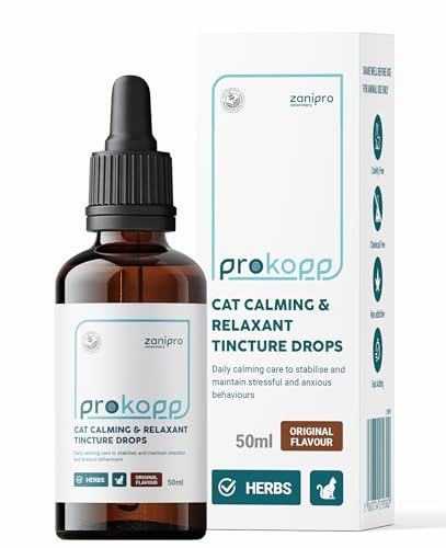 Zanipro Cat Calming Drops, Cat Calm Stress & Anxiety Relief, 100% Herbal Blend, Use for Calms, Travel, Grooming, Fireworks, Better Value than Plug In for Cats - 50ml