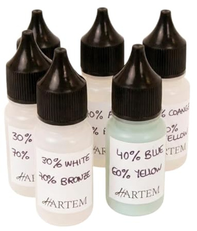 Hartem - Bouteilles vides pour mélanger la peinture acrylique | Lot de 6 flacons en plastique avec étiquettes personnalisables | Récipients pour mélanger les couleurs dans le modélisme et les