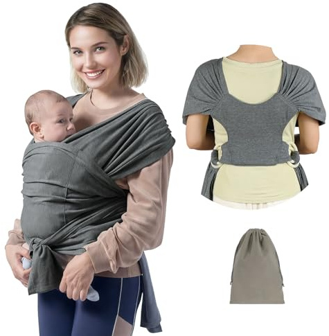 AUYAO Baby Carrier Adjustable Baby Wrap Hands Free Toddler Carrier Sling Multi-Purpose Sling Wrap Ergonomic Baby Carrier Backpack Support for Newborn Babies up to 48(22kg) lbs Toddlers(Dark Gray)