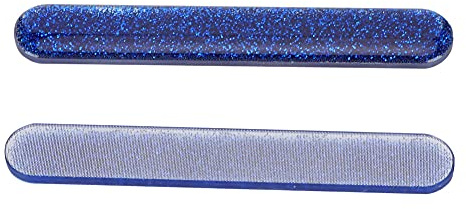 Oytrui Lima per Unghie in Vetro Nano 2 Pezzi, Superficie Liscia per Tagliare Facilmente le Unghie, Lucidatura Fisica per Donne Incinte Bambini, con Vetro Rinforzato Durevole e Robusto (Blu)