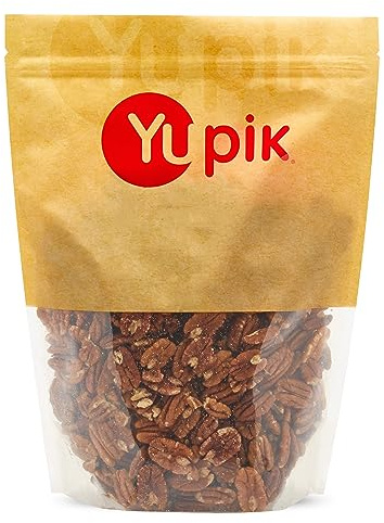 Yupik Jumbo Pecans, Halves, 2.2 lb (35.2 oz), Kosher, Gluten-Free, Raw Nuts, Half Pieces, Unsalted, Unroasted, Oil-Free, Crunchy, Source of Fiber, Healthy Snacks, Ideal for Baking & Cooking