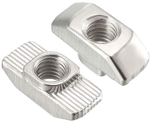 50pcs 4040 Series M8 Thread T Nuts Hammer Head Fastener Nut Sliding T-Nut,Nickel Plated Carbon Steel Nut for 40 Series Aluminum Extrusion Profile T Slot 8mm (4040 Series M8)