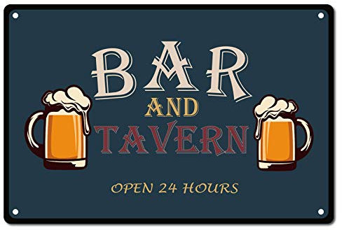 CREATCABIN Targhe in Metallo in Metallo Bar e Taverna Vintage Sign Iron Painting Retro Targa Poster per Cucina Pub Decorazione Garage, 8 x 12 Pollice