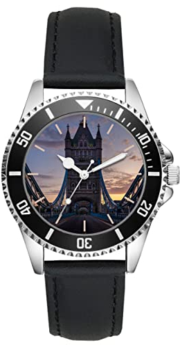 KIESENBERG Herrenuhr London Tower Bridge Souvenir Fan Armbanduhr Geschenk Analog Quartz Lederarmband Uhr L-21183