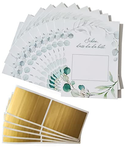 Suzu Papers Rubbelkarten Set zum Selbstausfüllen - Schön dass du da bist Rubbellose zur Hochzeit - Überraschung Karte Spiel - Gastgeschenke Hochzeit