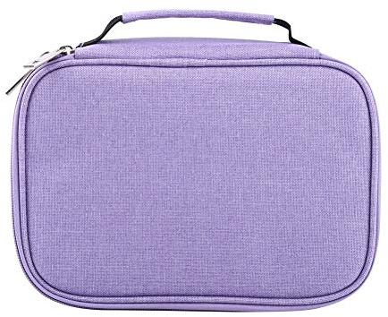 Ejoyous Federmäppchen mit 72 Fächern, Mehrschichtiges Faltbares Etui mit Großem Fassungsvermögen Reißverschluss Stifttasche mit Reißverschluss für Künstler Studenten Büro Kunsthandwerk(Lila)