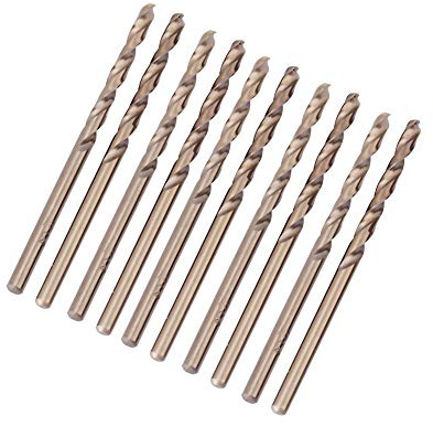 10 Pieces M35 HSS Cobalt Drill Bit Cobalt Jobber Drill Bit Set, 1-5 Mm HSS-CO Drill Bit Set Twist Drill for Drilling on Stainless Steel Cast Iron Sheet Steel Plate Angle Iron (2mm)