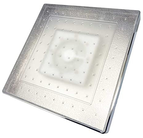 Vetrineinrete® Soffione doccia con led rgb quadrato 20x20 cm per cromoterapia doccia emozionale doccetta multicolore