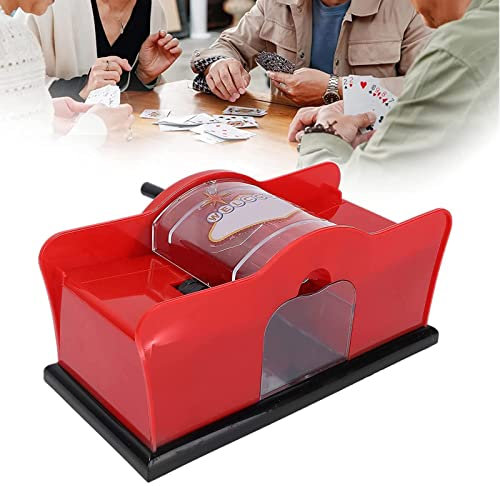 NGARY Spielkartenmischer, Manueller Kartenmischer Mit Handkurbel Für 1–2 Decks, Kartenmischmaschine, Leises, Schnelles Mischen Und Einfach Zu Bedienen, Für Zuhause, Reisen, Visitenkartenspiele