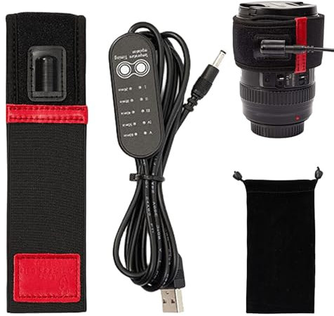 Molbory Objektivwärmer mit Temperaturregler, 5V USB objektivheizung für Kamera und Teleskop, 5 Temperatureinstellungen, Teleskop Objektiv Okular Heizung Anti Tau Feuchtigkeit EIS Nebel Heizung