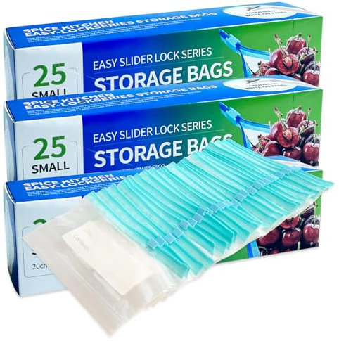 75 Gefrierbeutel zur Aufbewahrung von Lebensmitteln 20X10cm,wiederverwendbar BPA-freie Reißverschluss aufbewahrungsbeutel,ZipBeutel Sandwich-&Snacktaschen zur Aufbewahrung von Nüssen und Gemüse