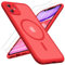 TOCOL für iPhone 11 Hülle für Magsafe, Vollständiger Kameraschutz Stoßfest Kratzfest Transluzente Rückseite Magnetisch Handyhülle für iPhone 11 Case, Rot