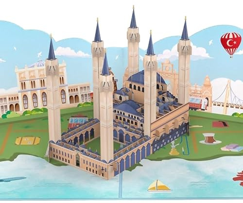 MOKIO® Biglietto Auguri Pop-Up – Turchia – Biglietto di compleanno 3D per una vacanza in Turchia, Biglietto di auguri Istanbul