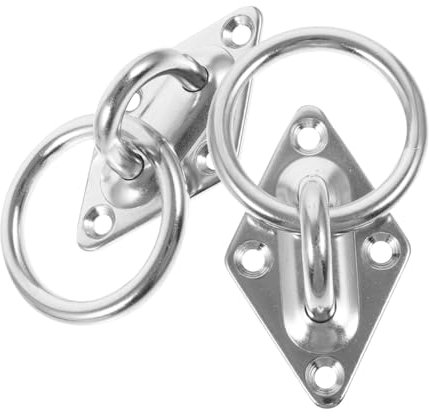 JECOMPRIS 2pezzi Ganci Ancoraggio in Acciaio Inox Per Cassone Camion Cinghie Per Rimorchi Per Barche Staffe Per Ganci Ancoraggio Piastra Montaggio Anello Tenuta