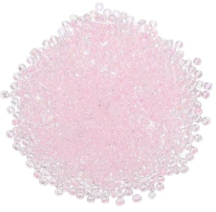 QUARKZMAN 2000 Pcs Perline In Vetro All'ingrosso, 1.5mm Mini Perline In Vetro Sciolte Per DIY Orecchini, Collane, Braccialetti, Creazione Di Gioielli, Rosa Chiaro