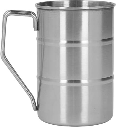 HOSEONFN per tazza da caffè in acciaio inossidabile di grande capacità, per boccale da birra con manico, resistente per uso domestico e al ristorante