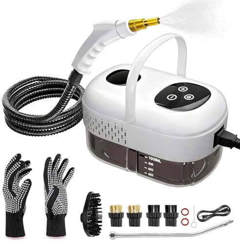 Hand Held Steam Cleaner with Multiple Attachments 15s Heat-Up | 2500W High Pressure Power Handheld Steamer for Cleaning for Multi-Surface Stain Removal, Car, Sofa, Floor, Bathroom