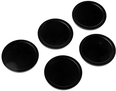 WOVEBIUS 5 x Air Hockey Pucks för full storlek lufthockeybord svart 50 mm