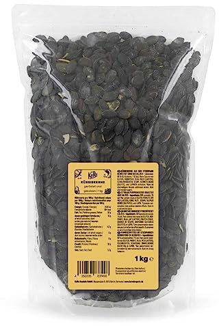 KoRo - Graines de courge de Styrie rôties et salées 1 kg - Graines de Styrie dans un paquet économique parfait comme snack ou sur la salade.