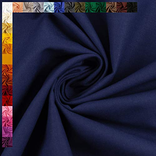 Swafing Baumwollstoff Heide, Uni-Farben, Einfarbig, 100% Baumwolle, Navy, Standard 100 by Oeko-TEX (50cm x 150cm)