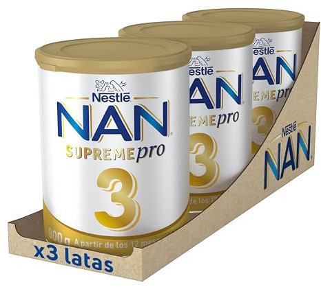 Nestlé NAN SUPREMEPRO 3 Leche de crecimiento en polvo, 3 botes de 800gr