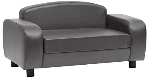 vidaXL Hundesofa Grau 80x50x40cm Kunstleder Hundecouch Hundebett Haustiersofa