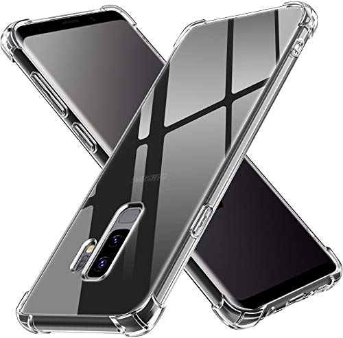 ivoler Klar Silikon Hülle für Samsung Galaxy S9+ / Samsung Galaxy S9 Plus mit Stoßfest Schutzecken, Dünne Weiche Transparent Schutzhülle Flexible TPU Durchsichtige Handyhülle Kratzfest Case Cover