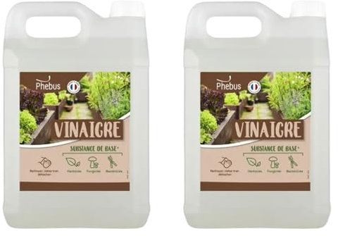 DSTOCK60-2 BIDONS 5 L DESHERBANT NATUREL AU VINAIGRE BLANC (PHEBUS PRODUIT D’ORIGINE GARANTIE) HERBICIDE, FONGICIDE, BACTERICIDE - DESHERBANT JARDIN