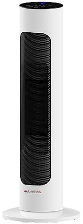 Melchioni Family | Termoventilatore a Colonna VOLCANO con Telecomando e Display Digitale, Funzione di Oscillazione, Stufa Elettrica con Ventilazione e Riscaldamento, Colore Bianco
