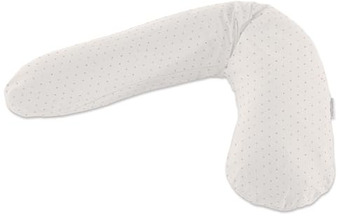 Theraline Das Original Schwangerschaftskissen & Stillkissen 190cm – Seitenschläferkissen Stillkissen Perlen – inkl Stillkissenbezug Kreuzchen