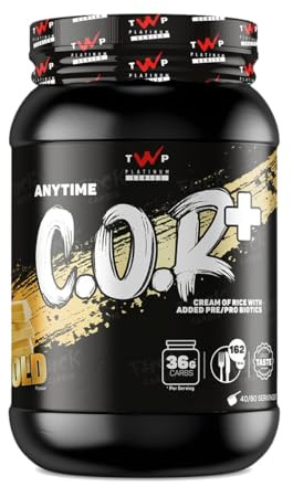 TWP Nutrition Platinum Series Cream of Rice Carb Powder Shake COR+, Pre & Probiotics for Digestion Support, Gluten, Wheat & Sugar Free, 1.8kg & 80 Servings 3 Great Flavours (Caramel Gold)