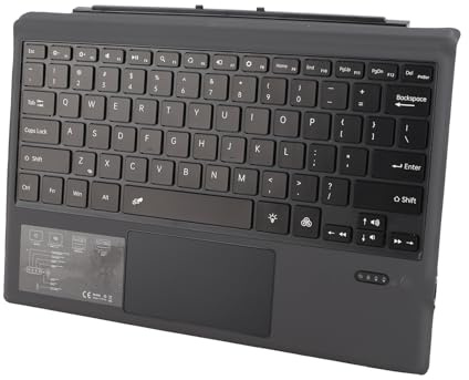 Yunseity Tablet -tangentbord, Stabil Magnetisk -tangentbord 450mAh Multi Pekplatta för Pro 3 4 5 6 7 för Musik (Svart)