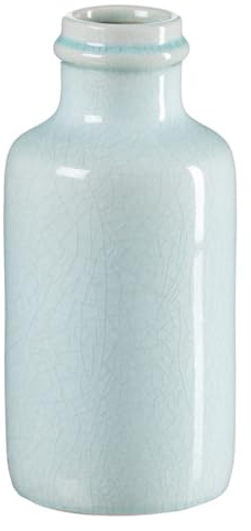 BigBuy Home Jarrón Turquesa Cerámica 13 x 13 x 27 cm