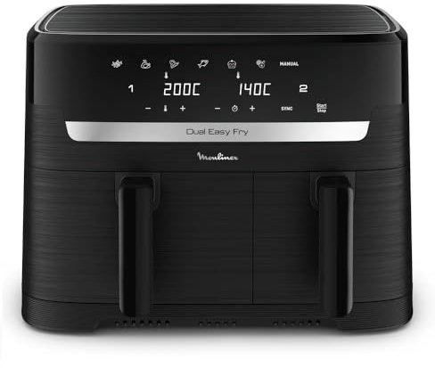 Moulinex Dual Easy Fry EZ901N Freidora de Aire Doble 8.3 L Independiente 2450W Negra