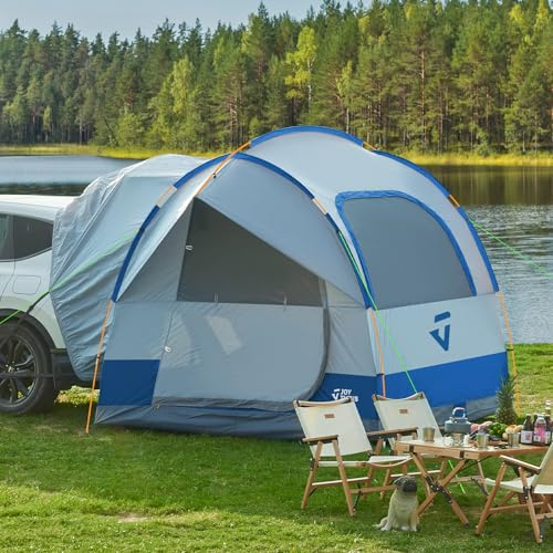 JOYTUTUS tente de camping SUV étanche à la pluie, tente de voiture double porte en aluminium pour 4 à 8 personnes