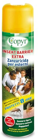 Copyr Insekt Barrier Extra - Insetticida Antizanzare per Esterni e Interni, 1 Pezzo da 750ml - 8 Ore di Protezione per Uomo e Animali contro Ogni Zanzara, Zanzaricida Uso Domestico