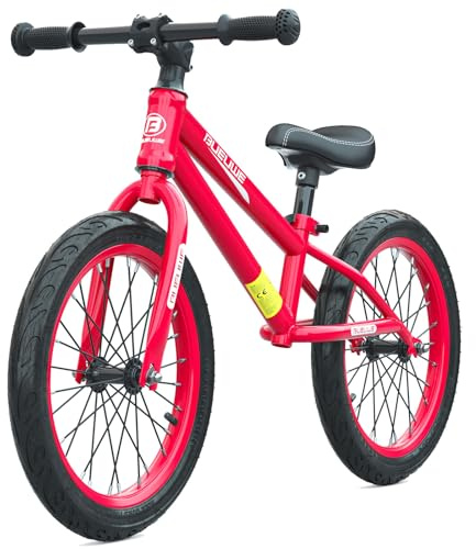 GASLIKE Bicicleta de equilibrio de 16 pulgadas para niños grandes a partir de 4, 5, 6, 7, 8 años, para niños y niñas, bicicleta sin pedales, asiento ajustable, neumáticos de aire, montaje rápido
