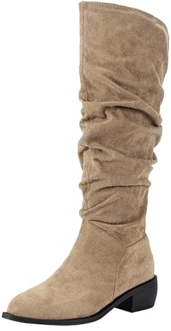 Stivali da donna neri Slouchy Boots – Scarpe invernali da donna 38 Slouchy Boots eleganti stivaletti comodi scarpe da donna in pizzo leggero stivali invernali caldi in velluto stivali invernali alti