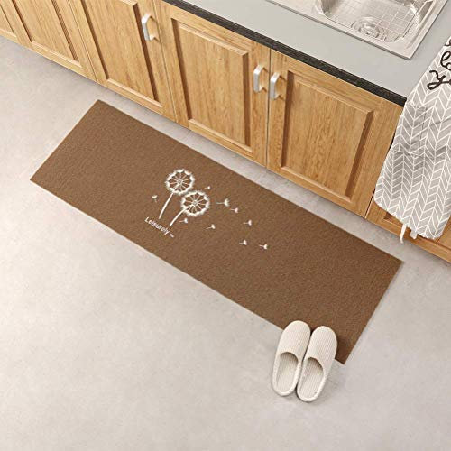 JameStyle26 Schmutzfangmatte Schmutzfangmatte rutschfest Türmatte - Viele Motive zur Auswahl - Pusteblume - Coffee, 40 x 120 cm