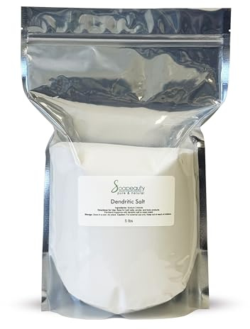 Soapeauty Dendritic Salt | Premium Fine Grain Bath and Body Salt for Scrubs, Exfoliants, and Milk Baths | High Absorption for Fragrance Oils and Essential Oils | 5 lb