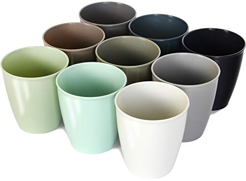 Youngever 8 Ounce Kids Plastic Cups, 9 Pack Drinking Cups for Toddlers, Unbreakable (Urban Colors)