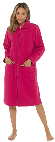 Undercover Ladies Zip Fleece Gown LN730UC Wine 10-12
