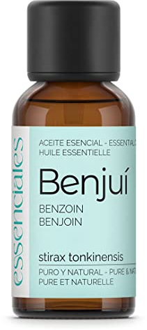 ESSENCIALES Aceite Esencial de Benjuí 30 ml – 100% Puro y Natural – Aroma Envolvente – Ideal para Difusor, Relax y Aromaterapia