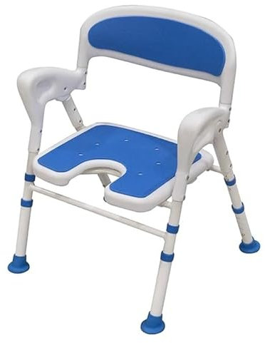 Deluxe Shower Chair Folding Wetroom Bathroom seat - Adjustable Height