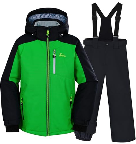 SMONTY SNOWER - Tuta da sci per ragazzi, con cappuccio rimovibile, extra caldo, invernale