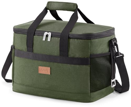 Lifewit Borsa Frigo 20L, Borse Termica Morbida per Surgelati, Grande Borsetta Termiche Porta Pranzo per Uomini e Donne, Cooler Bag per Mare, Spiaggia, Viaggio, Campeggio, Barbecue, Verde