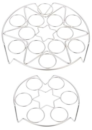 Cabilock Stainless Steel Steam Rack for Egg 2Pcs Multi-Hole Steamed Egg Holder Heat-Resistant Kitchen Steamer Stand 8.7 Inch Diameter