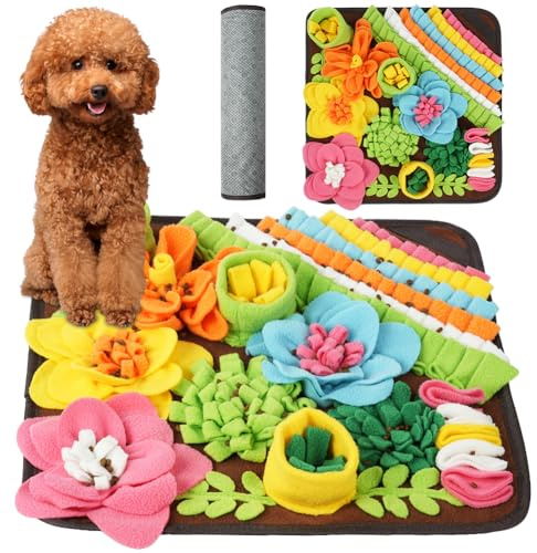OSDUE Alfombra Olfativa Perros 39*39CM Lavable a Máquina Snuffle Mat para Perros Portátil Interactiva Almohadilla Olfatear Mascotas Estera de Alimentación Lenta para Mascotas Entrenamiento de Forrajeo