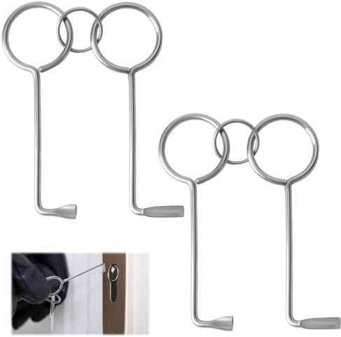 4 Stück Dietrich Set Universal, Bartschlüssel Öffnungswerkzeug aus Edelstahl, Schlüssel für Zimmertüren mit Buntbartschloss, Profi Türöffner für Schlüsseldienst, Feuerwehr, Hausnotfälle