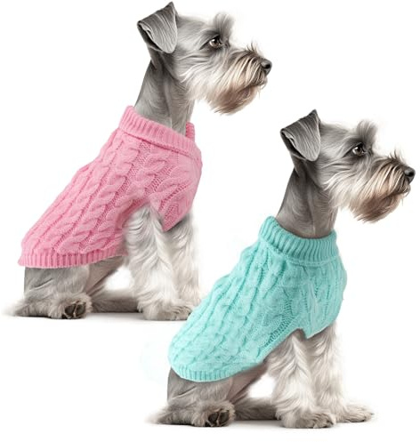 Fiohiros Lot de 2 Pull pour Chien Chauds et Doux Pull Chien Petite Taille Petit l'hiver